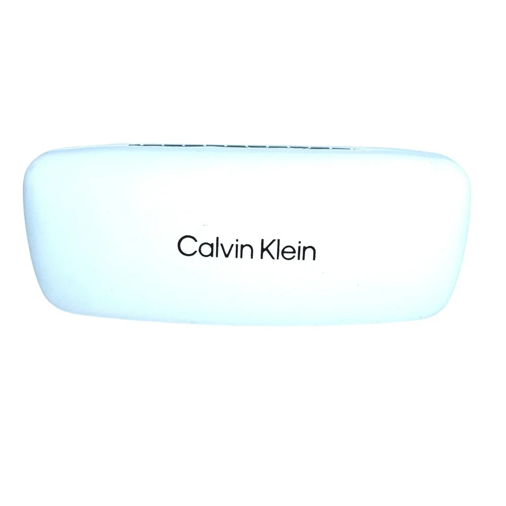 Calvin Klein White Hard‎ Shell Eyeglasses Case with Microfiber Cleaning Cloth